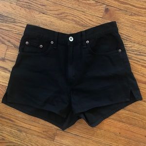 rag & bone Black Denim High Waisted Shorts 27